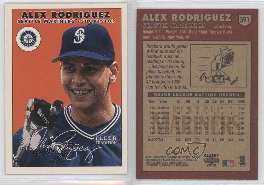 2000 Fleer Tradition Glossy #391 Alex Rodriguez Seattle Mariners Baseball Card | eBay