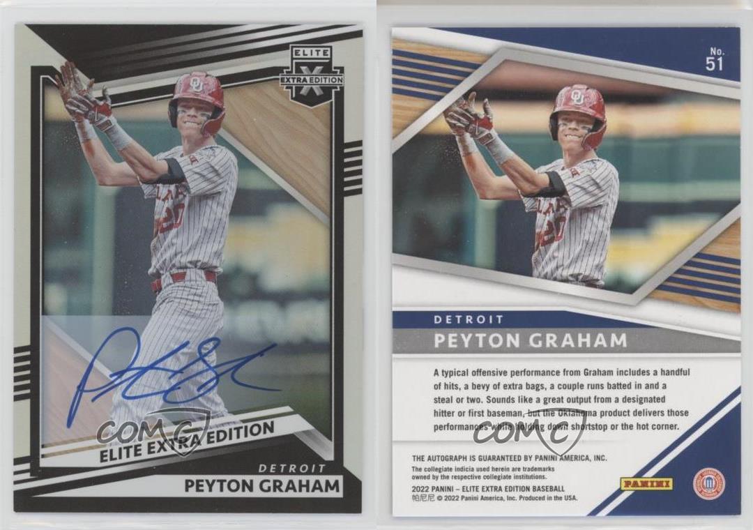 2022 Panini Elite Extra Edition Signatures Peyton Graham #51 Auto