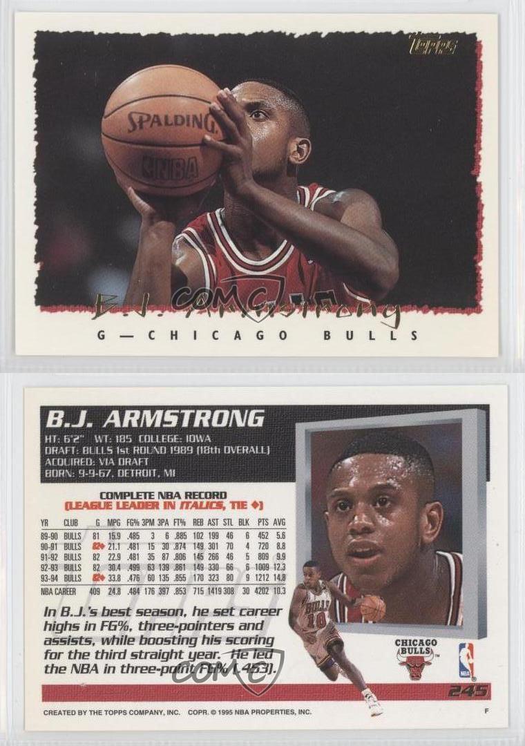 1994-95 Topps #245 BJ Armstrong Chicago Bulls B.J. Basketball Card | eBay