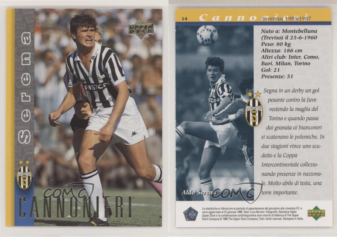 1998 Upper Deck Juventus Fc Cannonieri Aldo Serena 14 Ebay