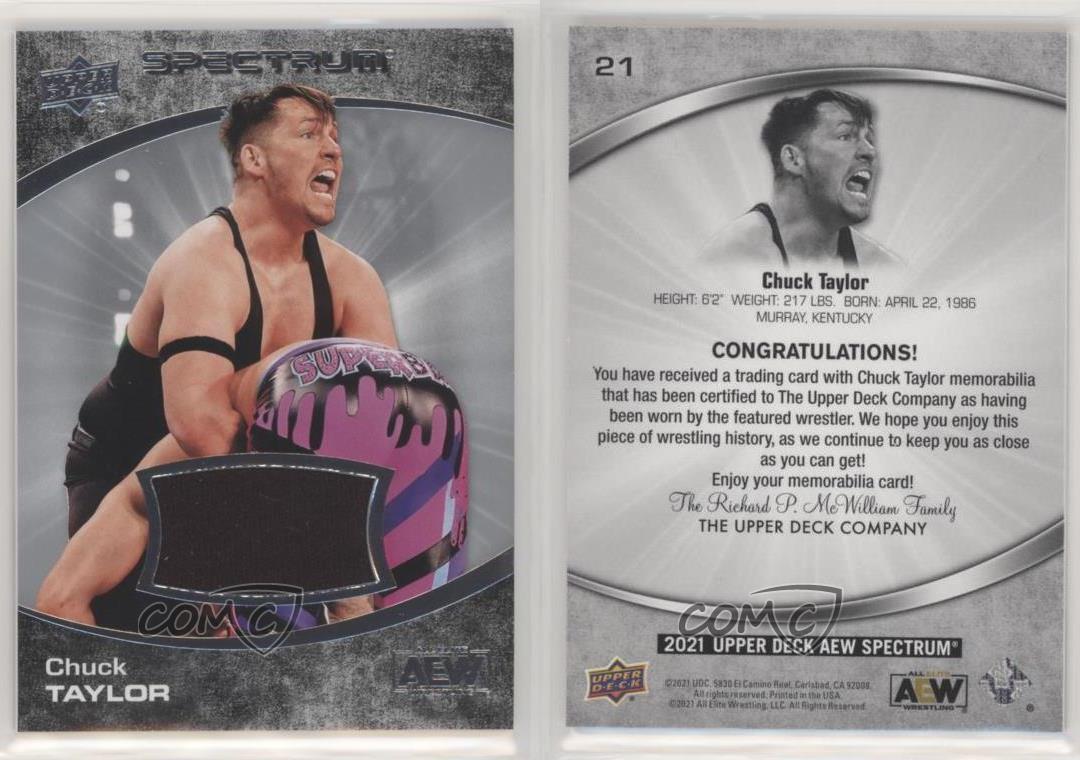 2021 Upper Deck AEW Spectrum Memorabilia Chuck Taylor #21 Rookie RC