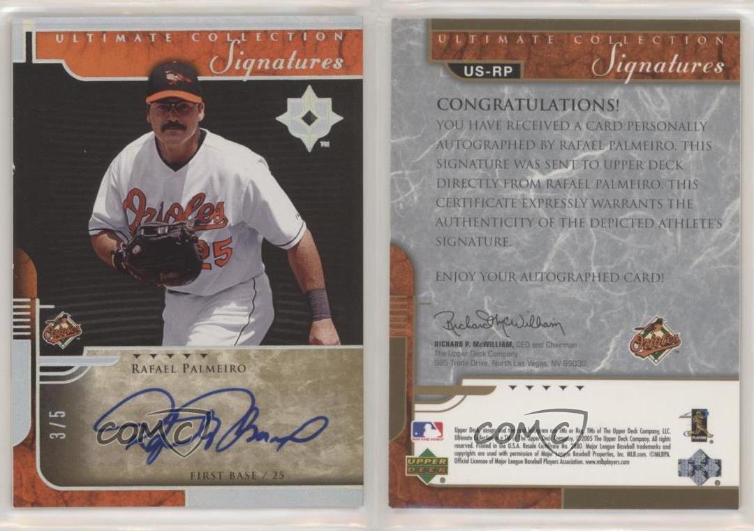 2005 Ultimate Collection Signatures Holofoil /5 Rafael Palmeiro #US-RP Auto - Foto 3 di 3
