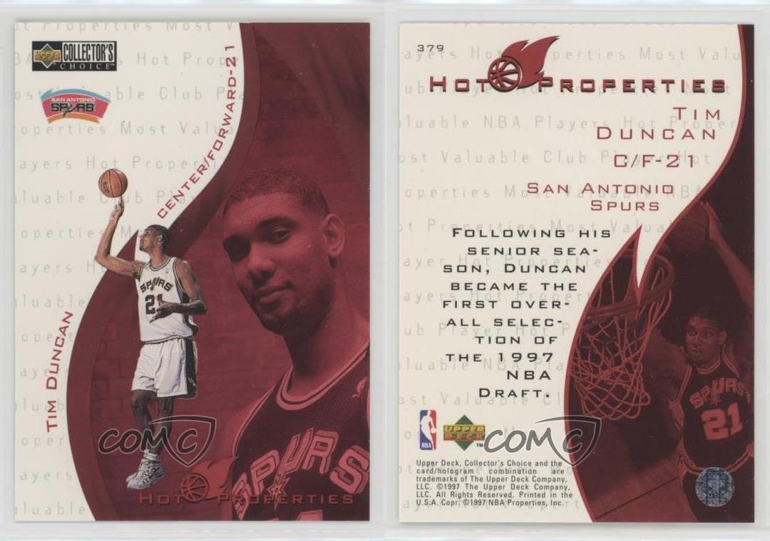 RC~TIM DUNCAN 1997-98 Collector's Choice ROOKIE CARD~'97~MVP~ALL-STAR~SPURS~SAS 