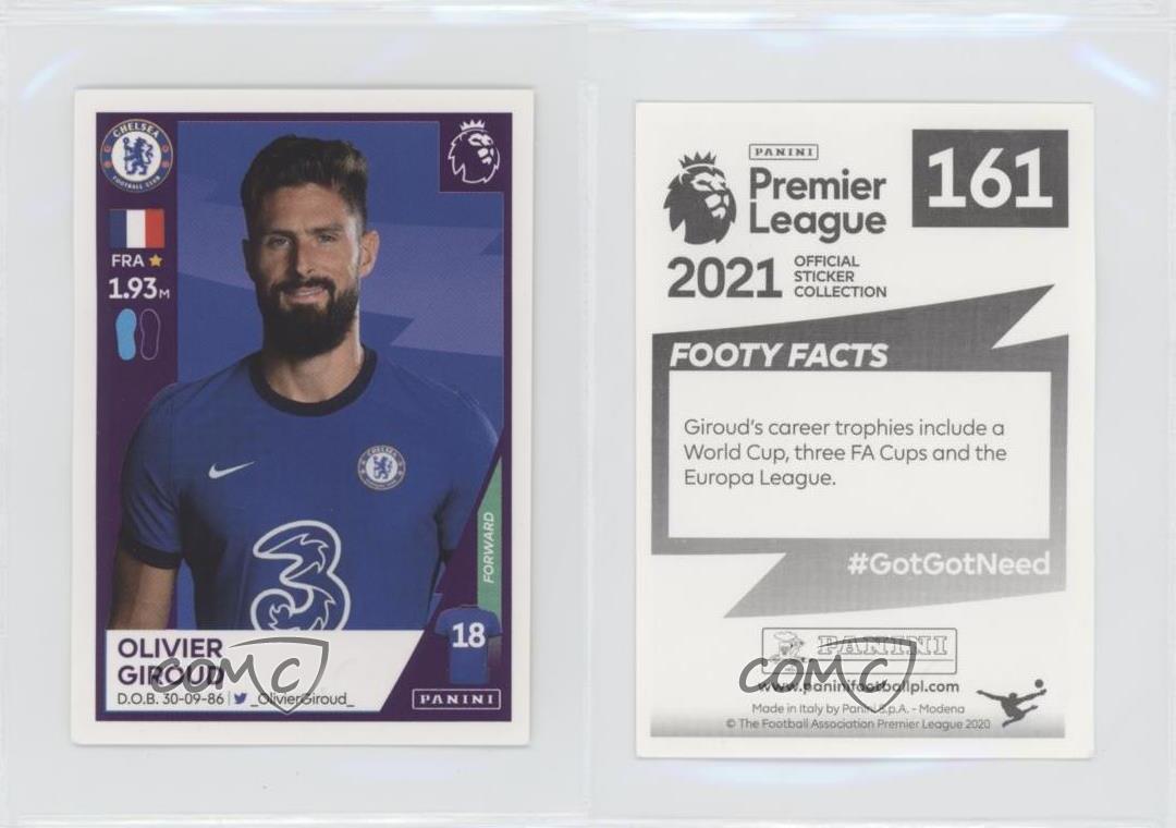 2020-21 Panini Premier League Album Stickers Olivier Giroud #161 | eBay