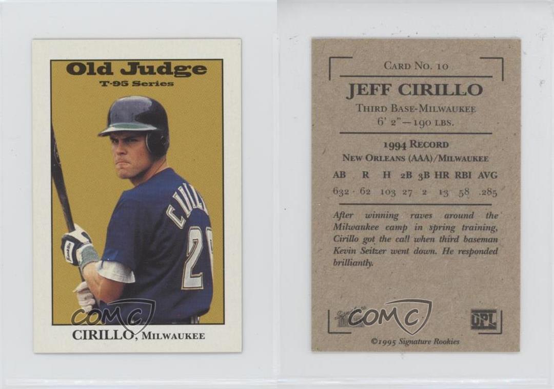 Jeff Cirillo autographed Baseball Card (Milwaukee Brewers) 1995 Signature  Rookies Old Judge #10 at 's Sports Collectibles Store