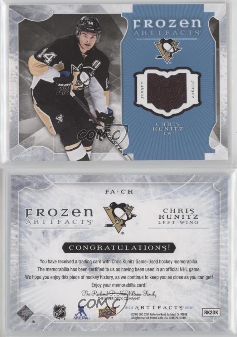 2015-16 Upper Deck Artifacts Frozen Artifacts Blue Chris Kunitz #FA-CK