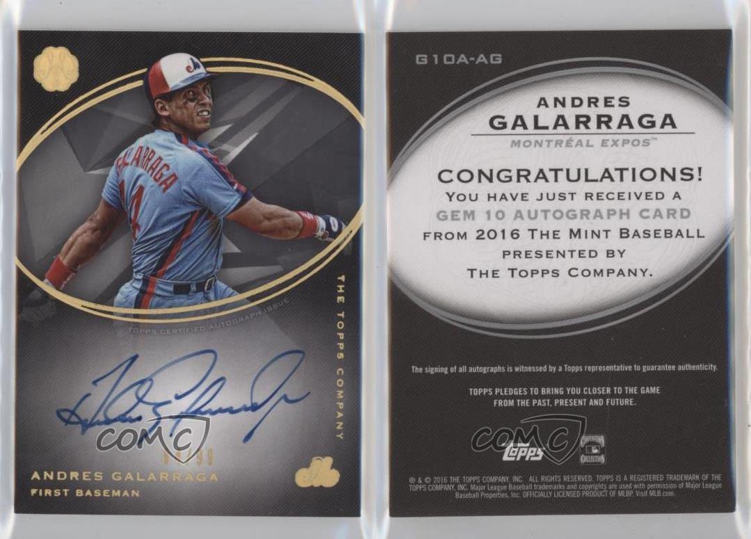 Topps The Mint Gem 10 2016 automático/99 Andres Galarraga #G10A-AG automático - Imagen 4 de 4