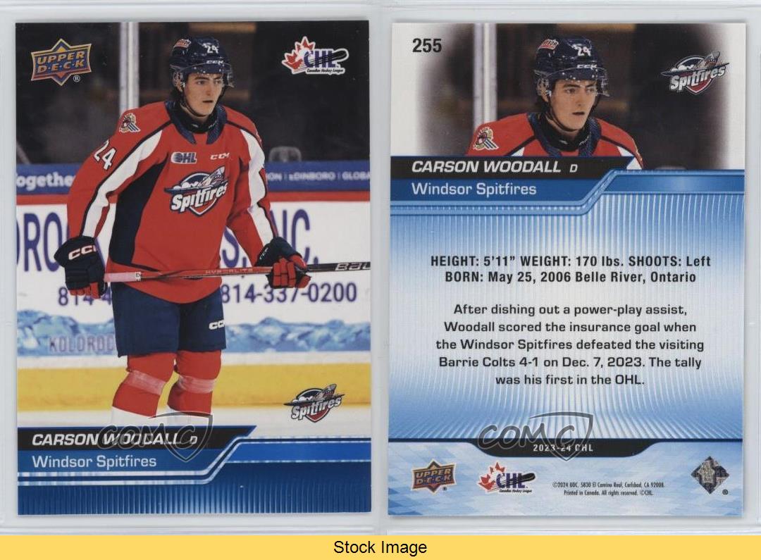 2023-24 Upper Deck CHL Blue Carson Woodall #255 - Bild 3 von 7