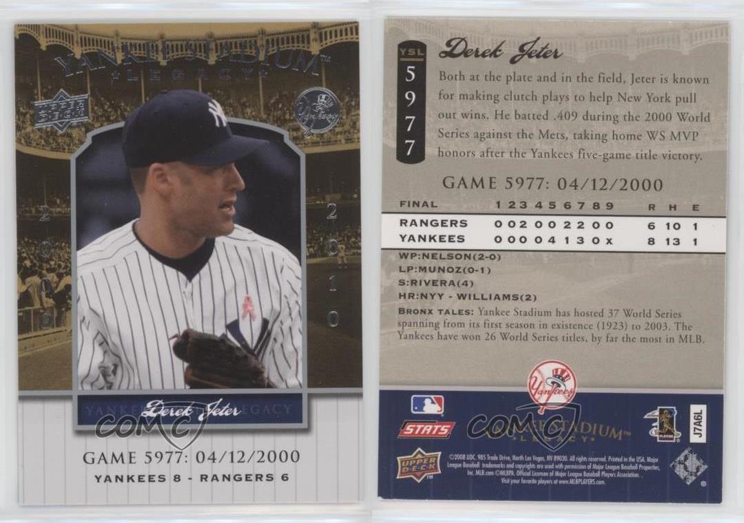Boutiques 2008 Upper Deck Yankee Stadium Legacy Derek Jeter #YSL5977 HOF