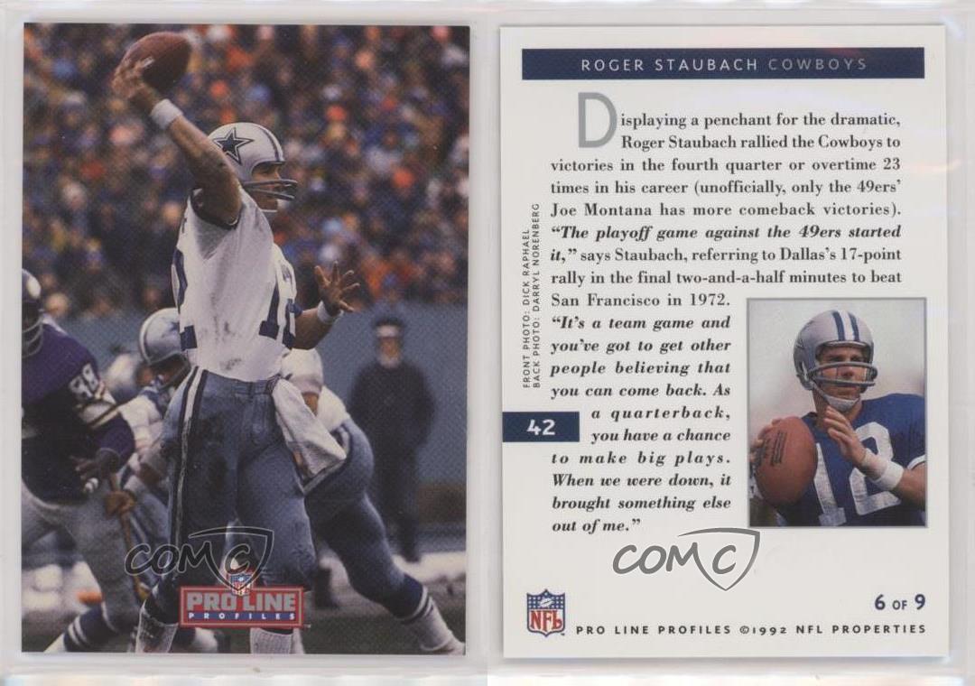 : 1992 Pro Line Profiles Football #42 Roger Staubach