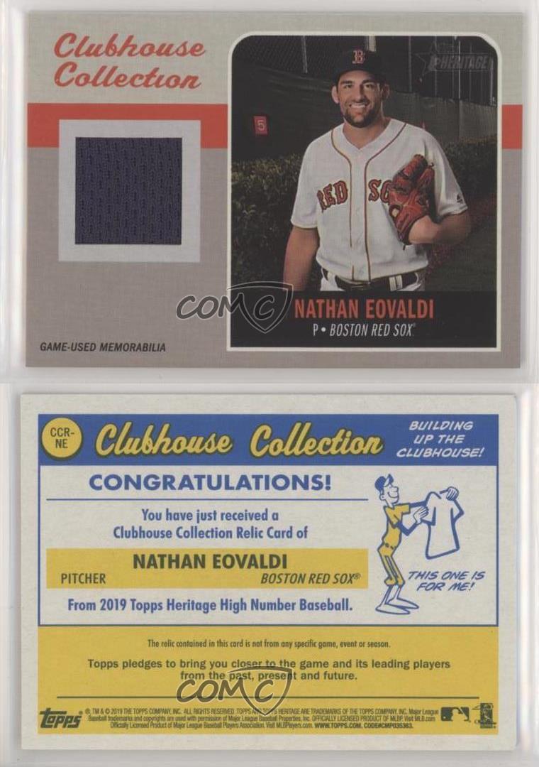 2019 Topps Heritage CLUBHOUSE COLLECTION NATHAN EOVALDI JERSEY RED SOX R8904