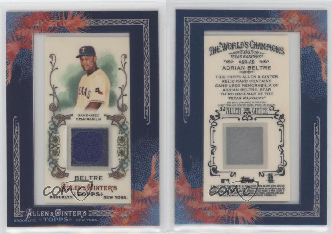 2011 Topps Allen & Ginter Adrian Beltre Game Used Jersey Relic