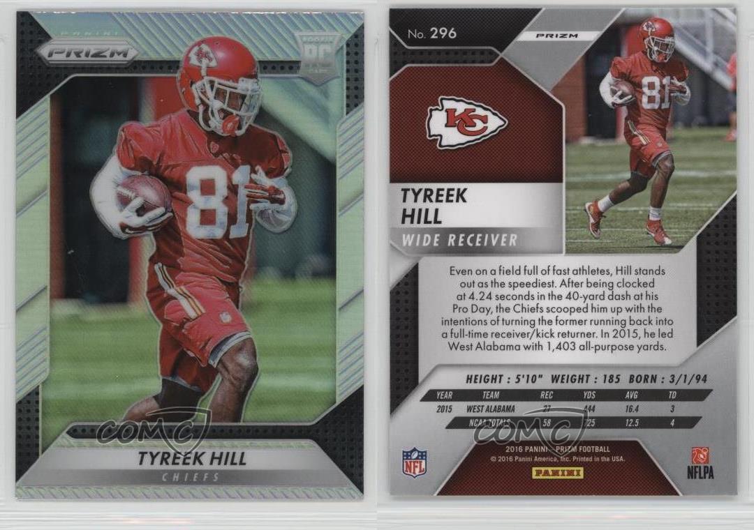 2016 Panini Prizm 296 Rookie Tyreek Hill Kansas City Chiefs Football