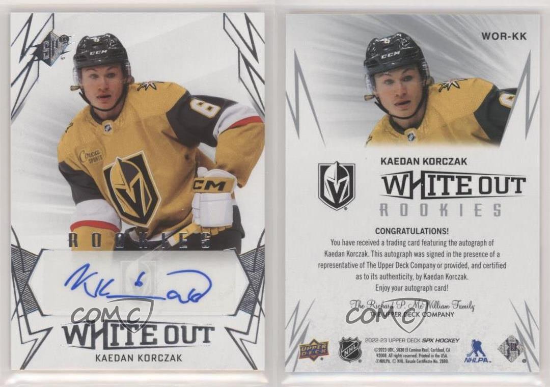 2022-23 SPx White Out Rookie Auto Kaedan Korczak #WOR-KK Auto RC