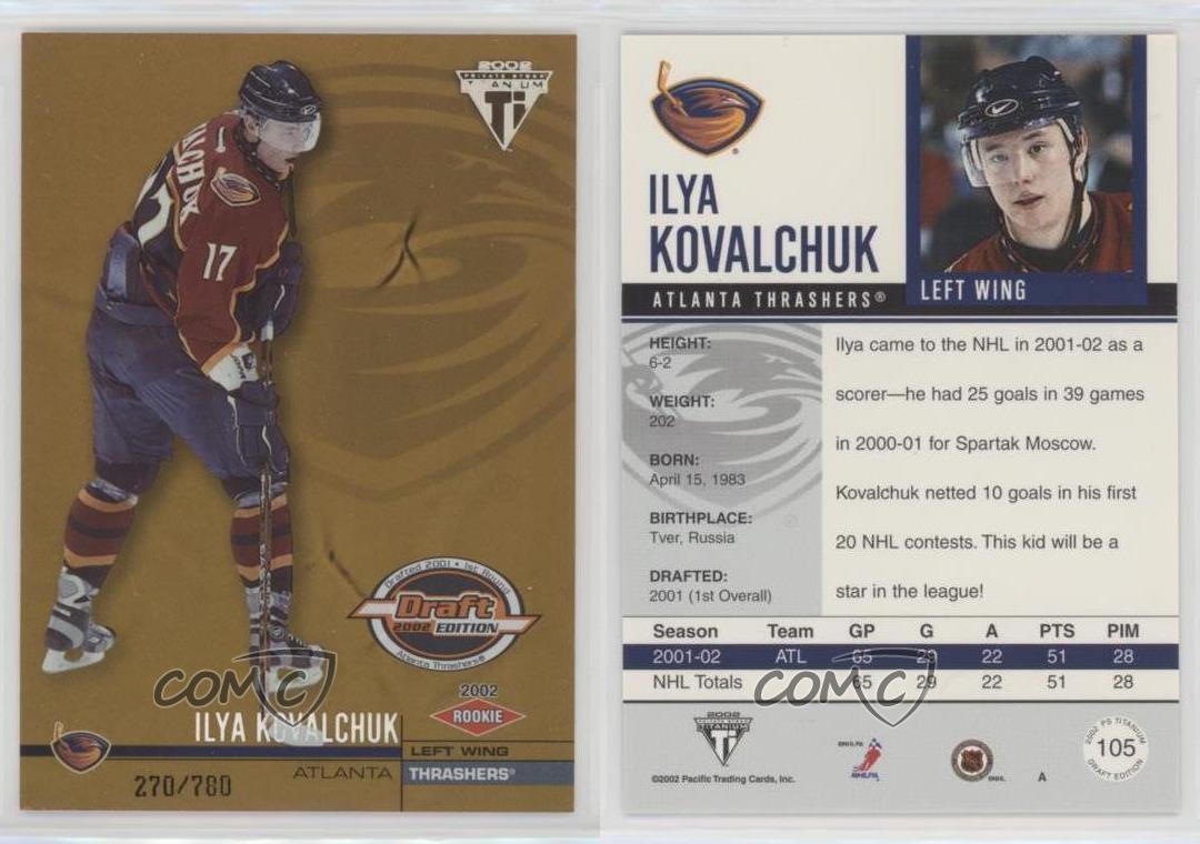 2001 Pacific Private Stock Titanium Draft Edition /780 Ilya Kovalchuk Rookie RC - Picture 3 of 4