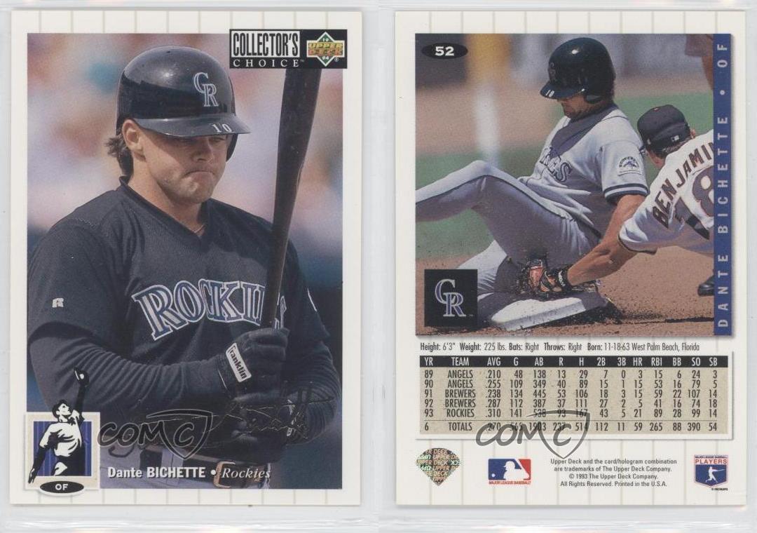 1994 UD Collectors Choice Silver Signature #52 Dante Bichette 89LpMj