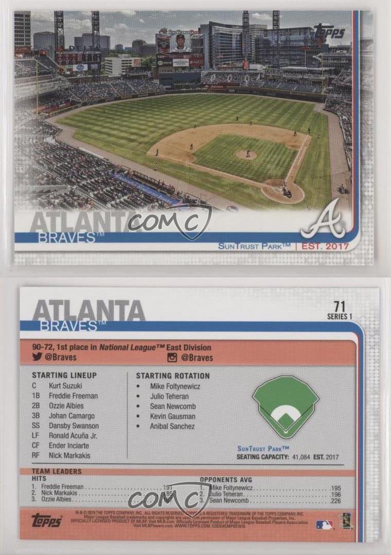 2019 Topps Series 1 Base #71 SunTrust Park Atlanta Braves 