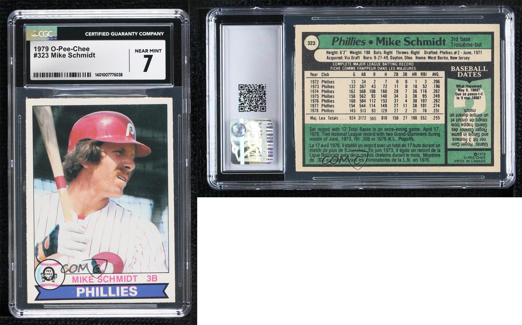 1979 O-Pee-Chee Mike Schmidt #323 CGC 7 HOF - Picture 3 of 3