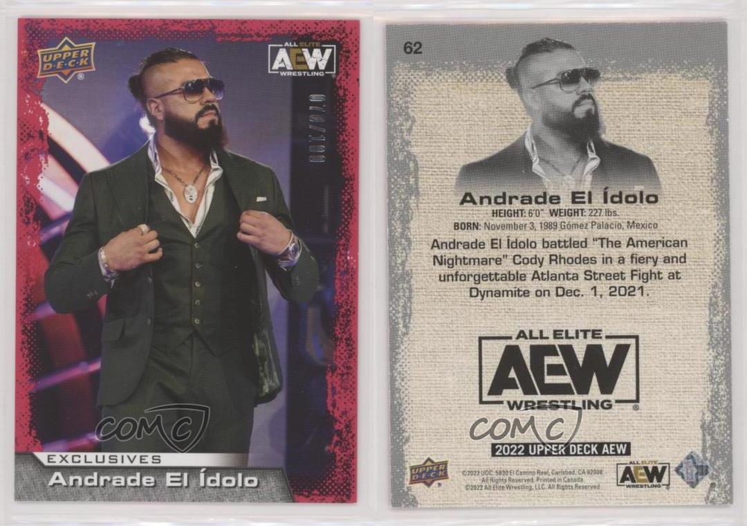 2022 AEW All Elite Wrestling Exclusives /100 Andrade El Idolo #62 Rookie RC