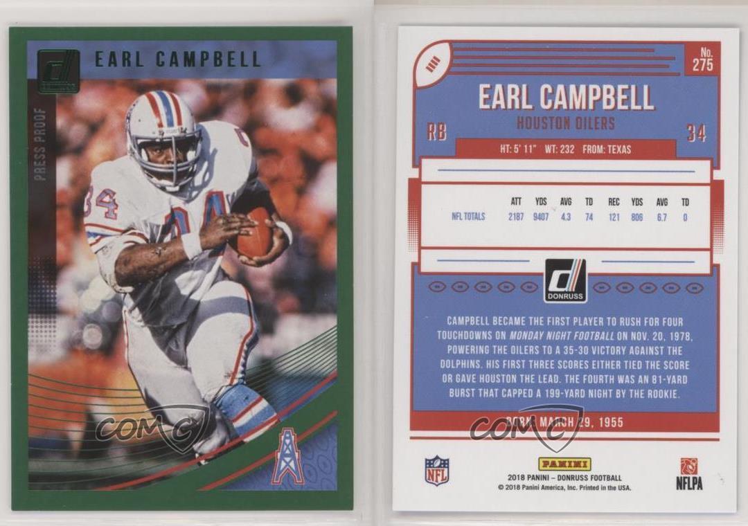 : 2018 Donruss Football #275 Earl Campbell Houston