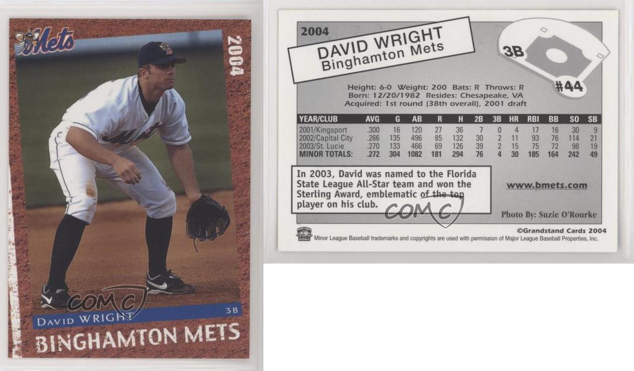 2004 Grandstand Binghamton Mets David Wright #44