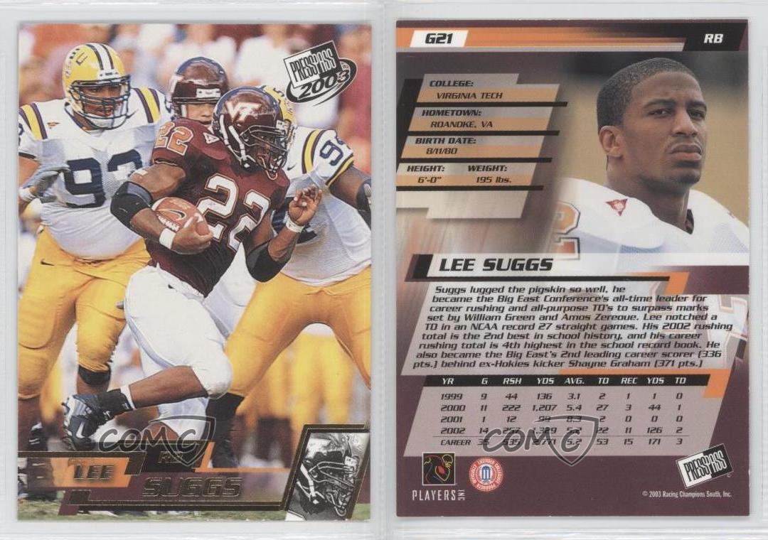 2003 Press Pass Gold Zone Lee Suggs #G21 Rookie RC