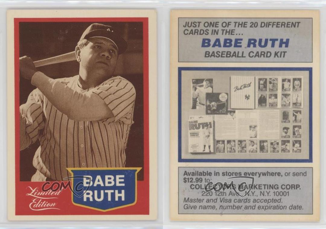 1989 CMC Limited Edition Promos Babe Ruth (Blue Back) HOF