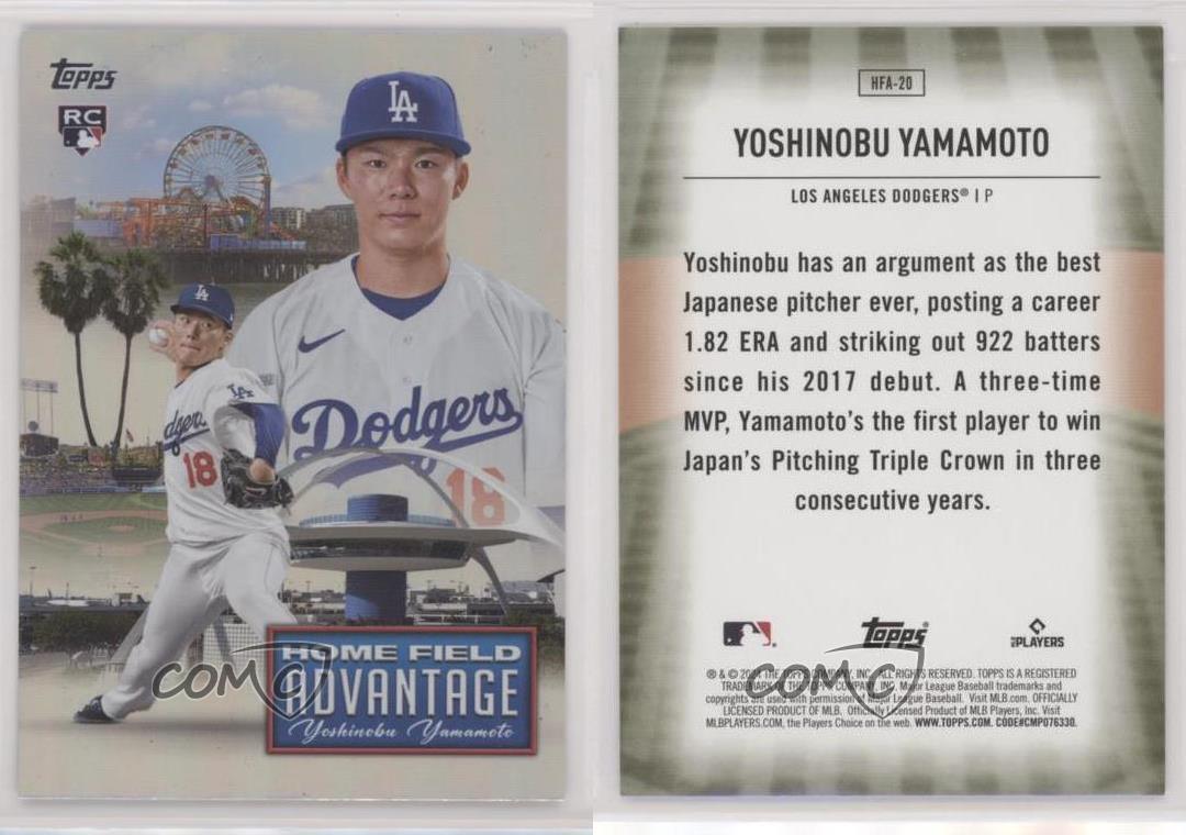 2024 Topps Series 2 Home Field Advantage Yoshinobu Yamamoto #HFA-20 Rookie RC - Bild 4 von 5
