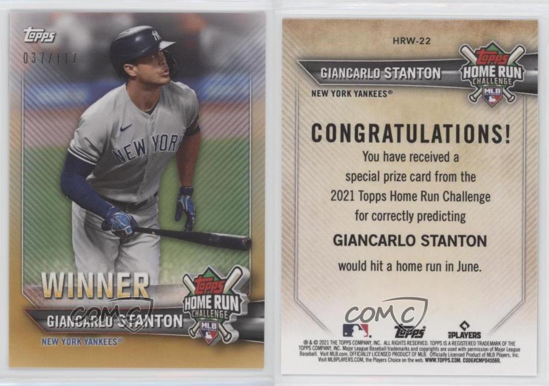 2022 Topps Giancarlo Stanton Home Run Challenge Winner June New