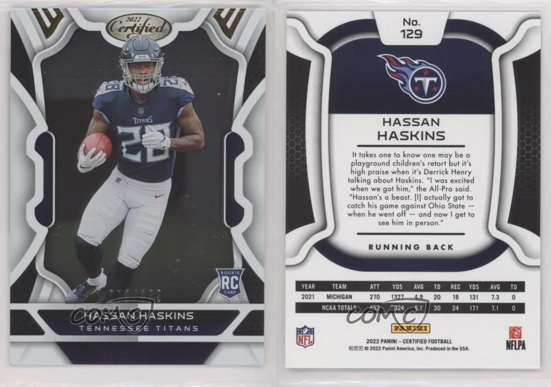 2022 Panini Certified #NGJ-HH Hassan Haskins 359/399 New Generation Rookie  Jersey Relic - The Baseball Card King, Inc.