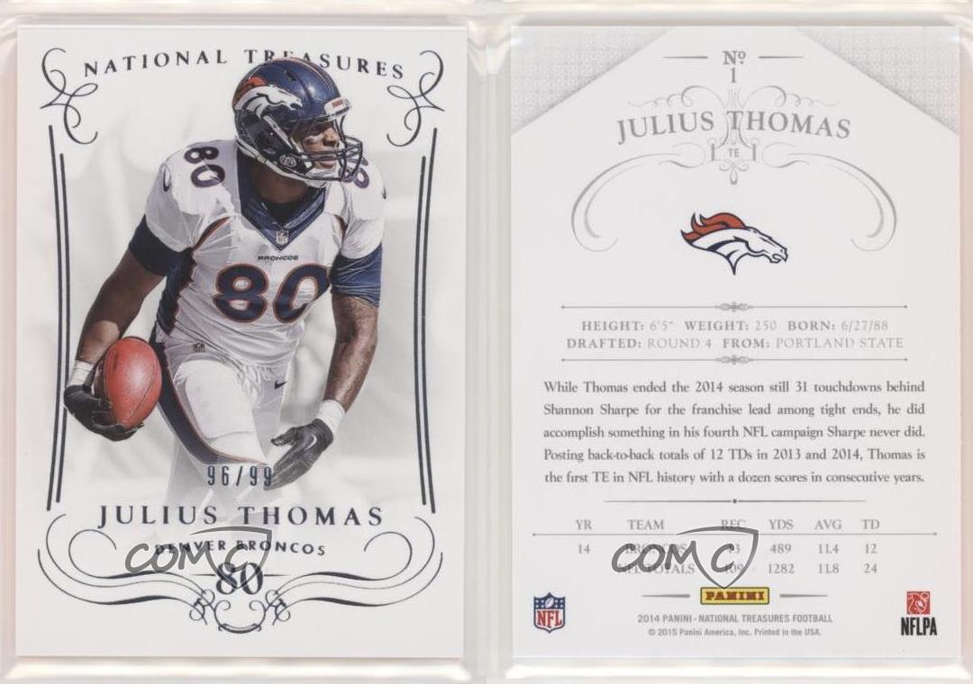 2014 Panini National Treasures /99 Julius Thomas #1 - Picture 4 of 4