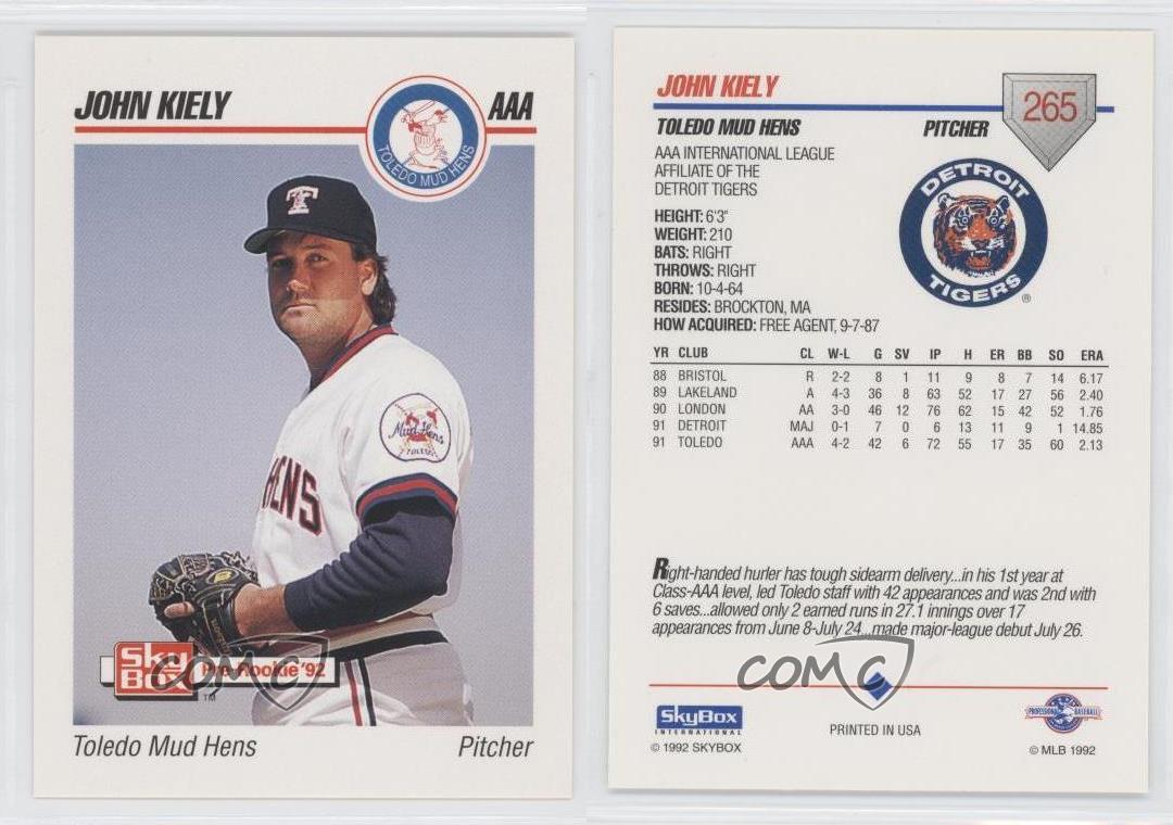 1992 SkyBox Pre-Rookie - AAA Packs John Kiely #265 (RC) for 1992 SkyBox Pre-Rookie - AAA Packs John Kiely #265 (RC) for