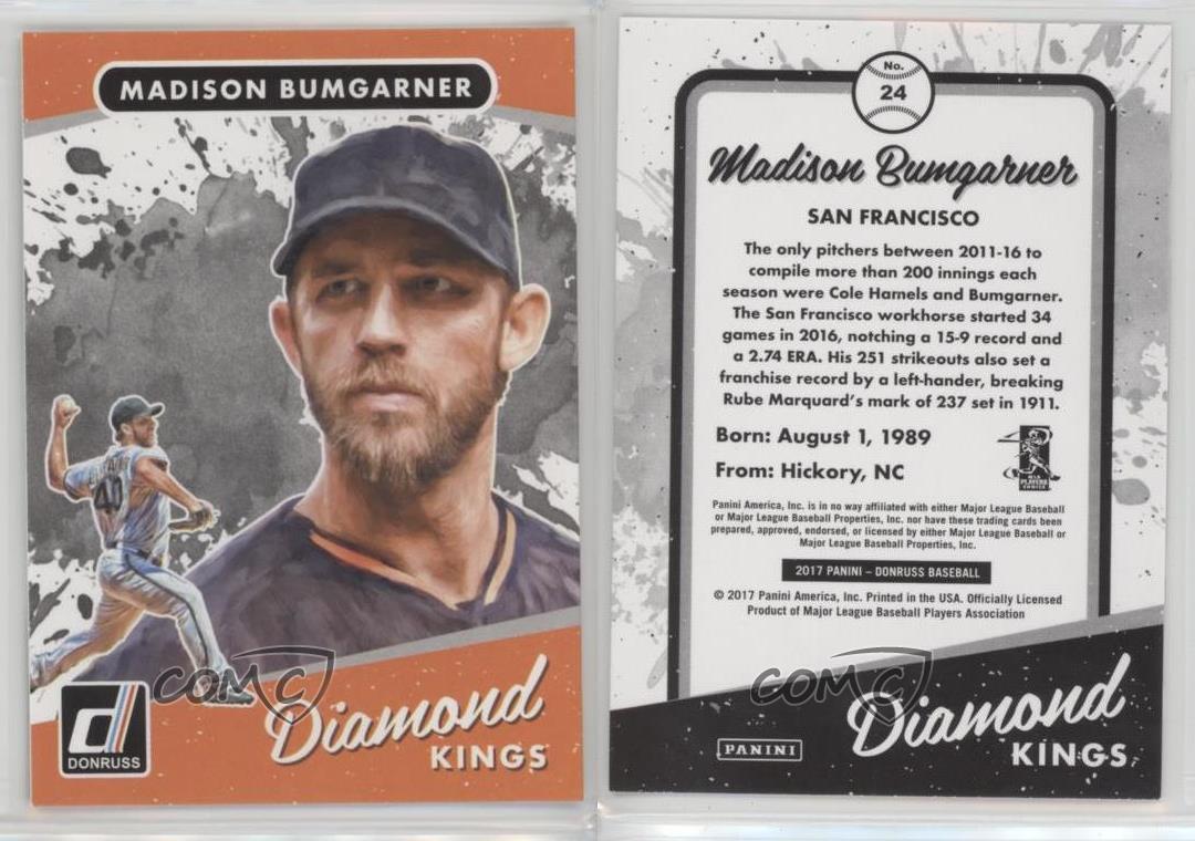 2017 Donruss Baseball Diamond Kings #24 Madison Bumgarner Giants 