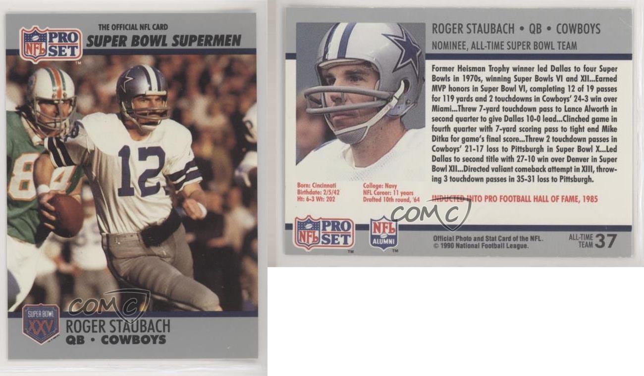 1990 Pro Set Super Bowl XXV Silver Anniversary Box Set Roger Staubach #37  HOF