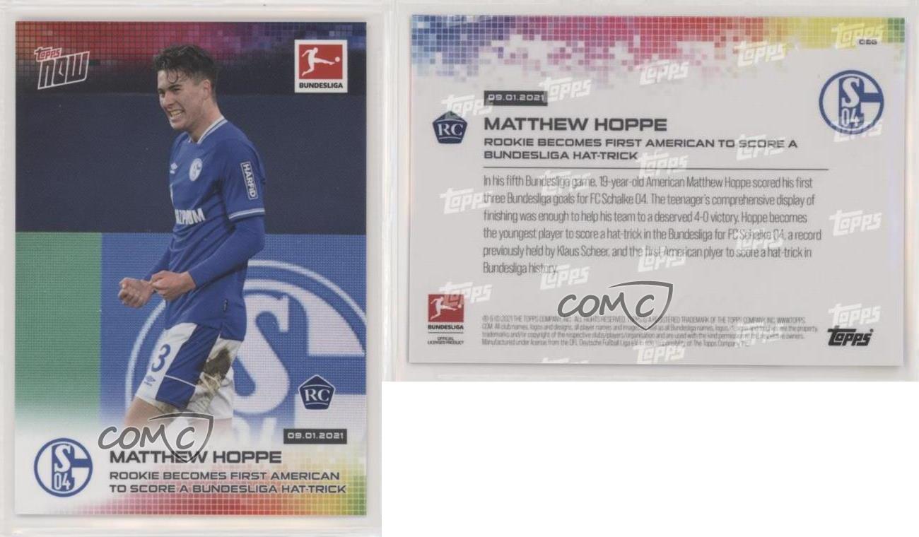 Matthew Hoppe 1st American Hat Trick Bundesliga RC Rookie Card #85 Topps Now 