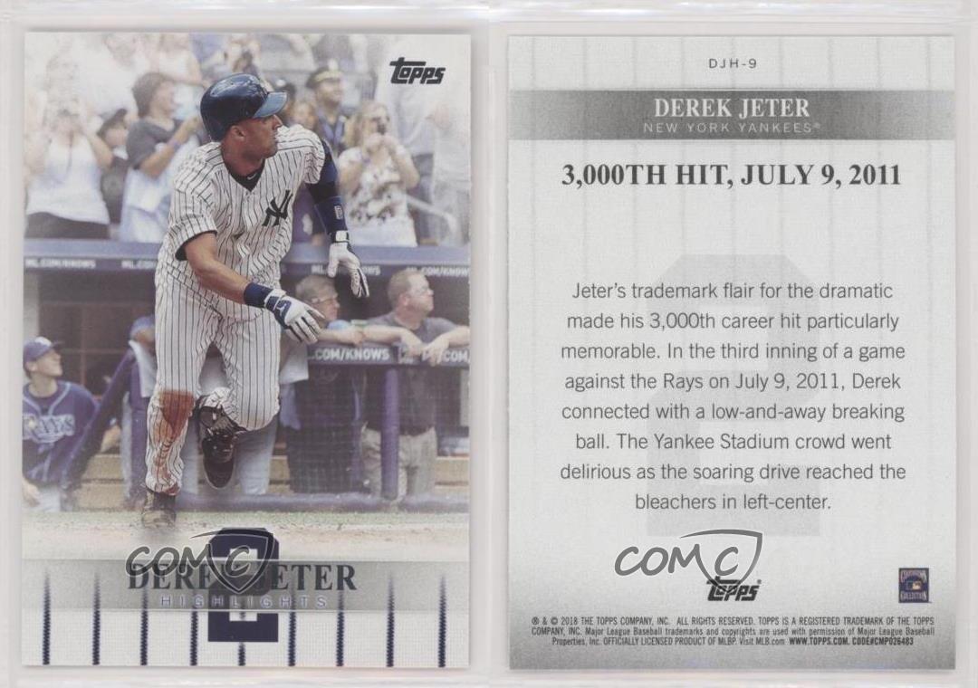  2018 Topps Target Derek Jeter Highlights #DJH-9 Baseball Card -  3,000 Career Hit : Collectibles & Fine Art