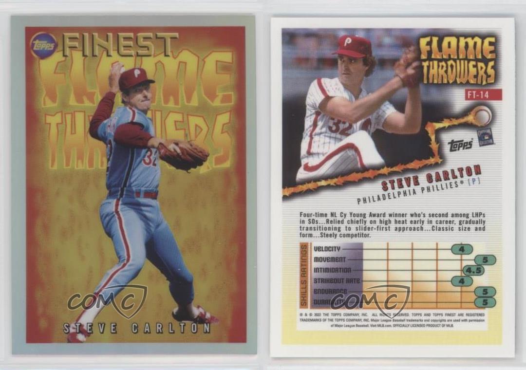 2022 Topps Finest Flashbacks - Flame Throwers #FT-14 - Steve Carlton