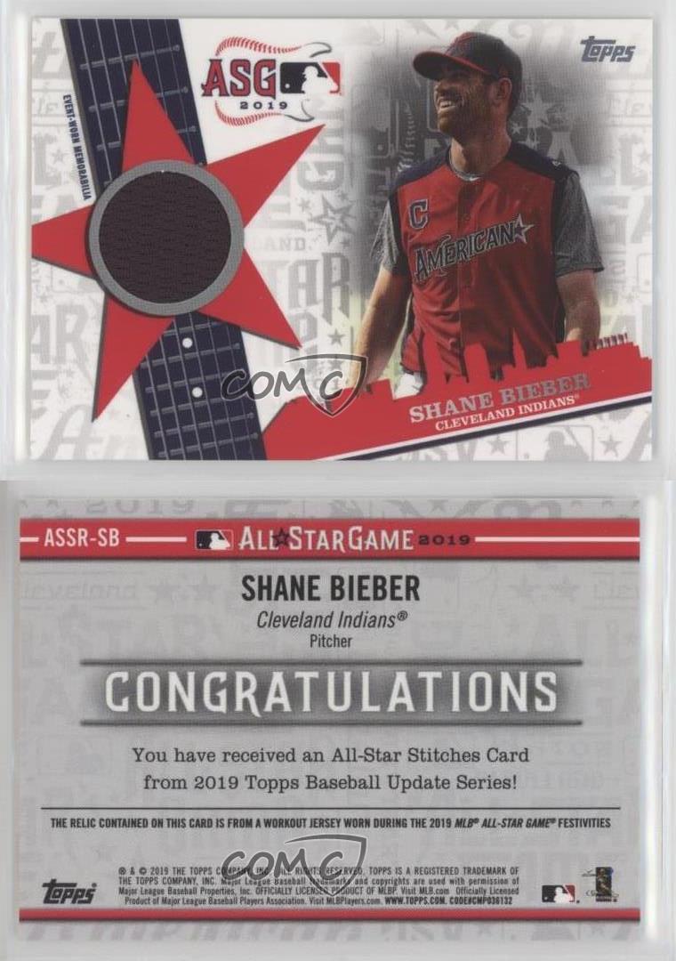 Shane Bieber 2019 Team Issued Alternate Home Jersey with ASG Patch