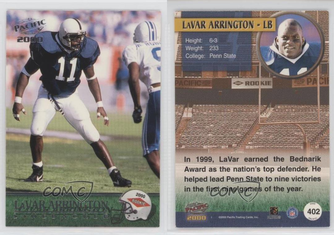 2000 Pacific 2000 Rookie LaVar Arrington #402 Rookie RC - Bild 4 von 6