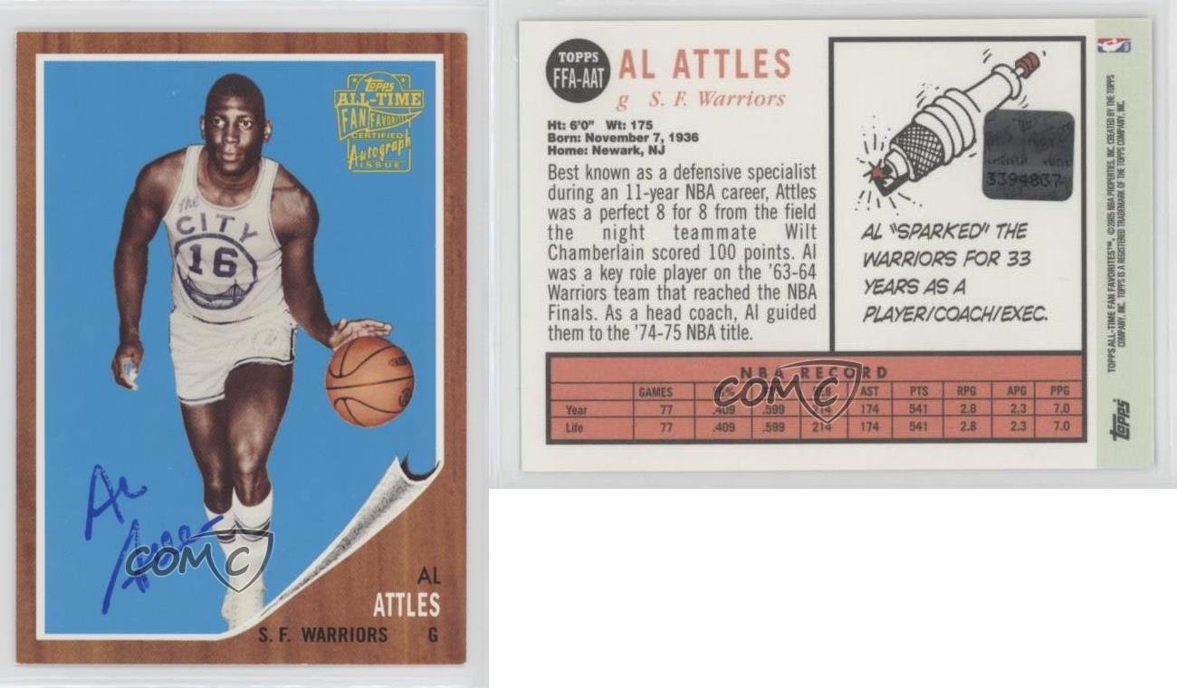 2005-06 Topps 1952 Style Fan Favorites Auto Al Attles #FFA-AAT Auto HOF - Picture 4 of 4