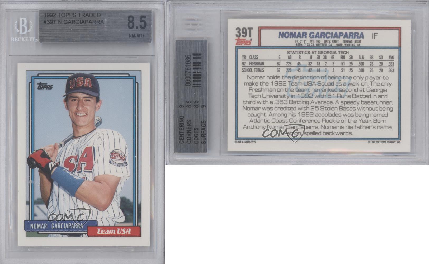 1992 Topps Traded Baseball #39T Nomar Garciaparra Rookie Card at