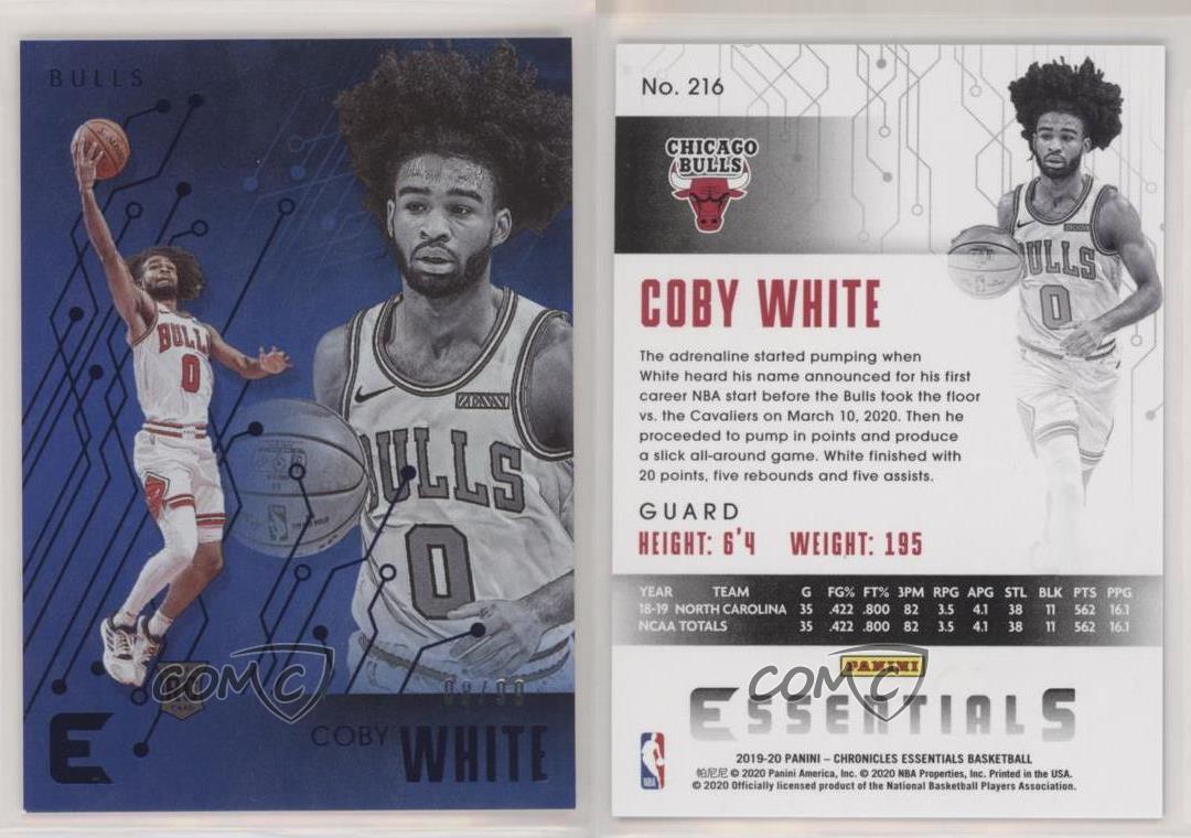 2019-20 Panini Chronicles Essentials Blue /99 Coby White 2019-20 Panini Chronicles Essentials Blue /99 Coby White
