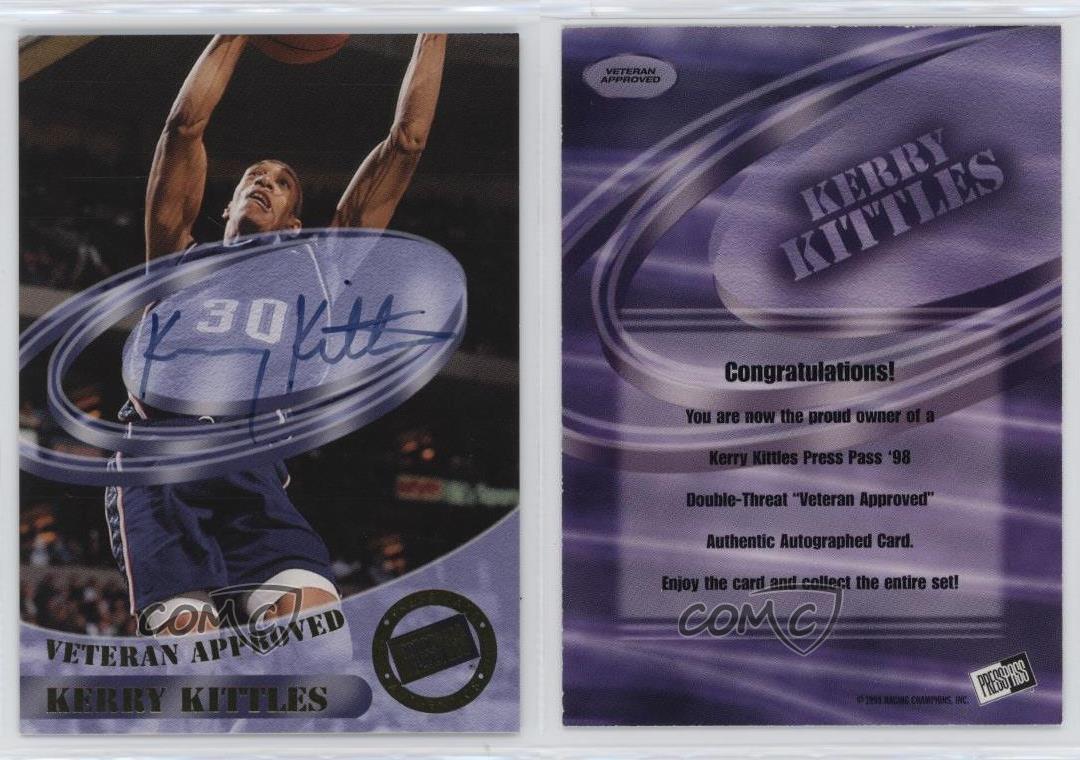 1998 Press Pass Double Threat Veteran Approved Kerry Kittles Auto - Picture 3 of 3