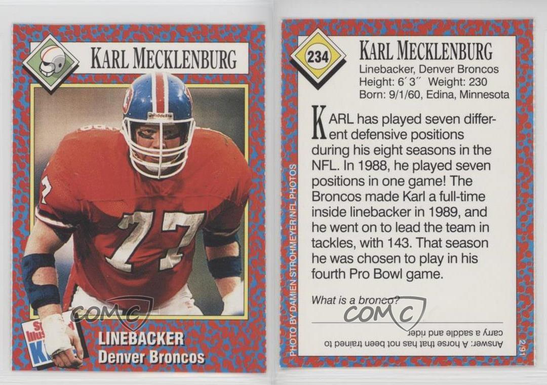 KARL MECKLENBURG #234 Denver Broncos NFL Sports Illustrated for Kids SI  Football