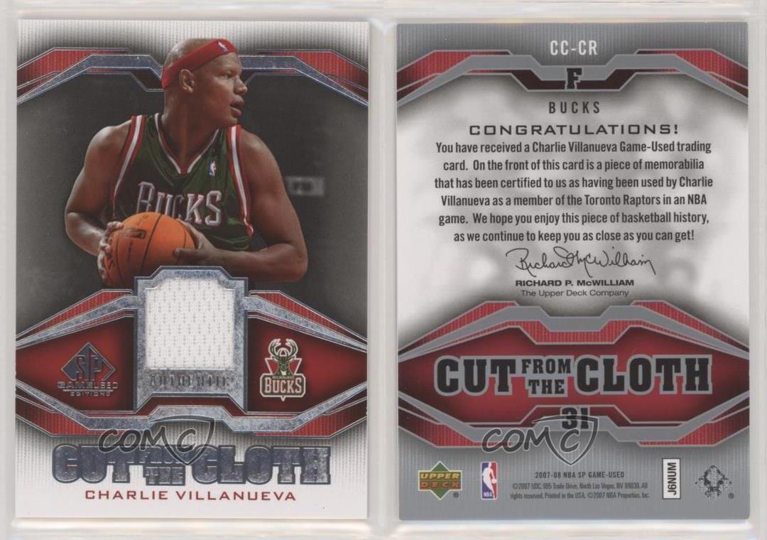 2007-08 SP Game Used Cut from the Cloth #CCCR Charlie Villanueva Jersey -  NM-MT