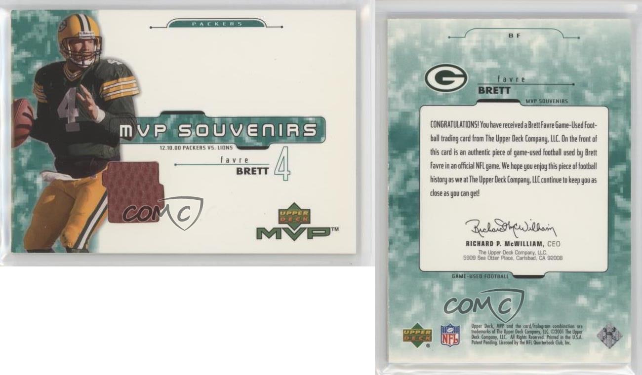 BRETT FAVRE 2001 Upper Deck MVP Souvenirs football patch #BF Packers