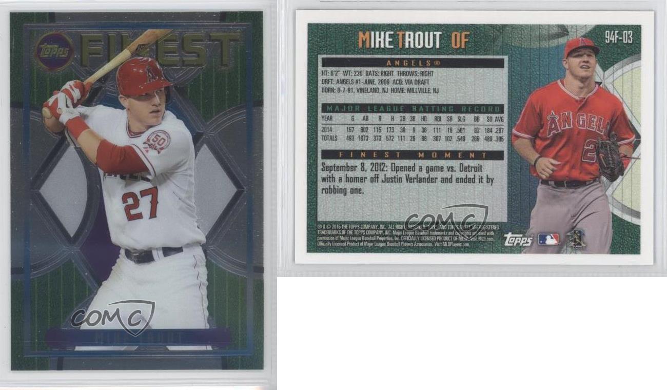 2015 topps finest 1995 design 94f-03 mike trout los angeles angels