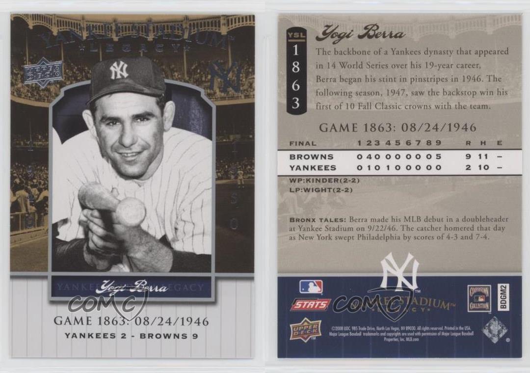 2008 acheter Upper Deck Yankee Stadium Legacy Yogi Berra #YSL1863 HOF