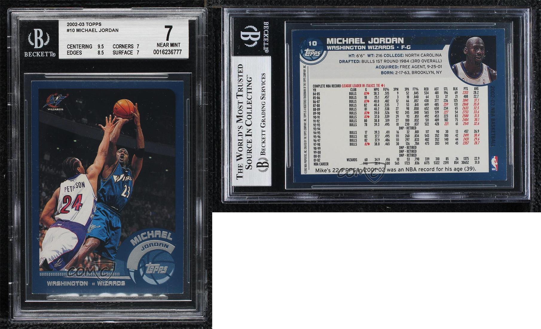 2002-03 Topps Michael Jordan #10 BGS 7 HOF | eBay