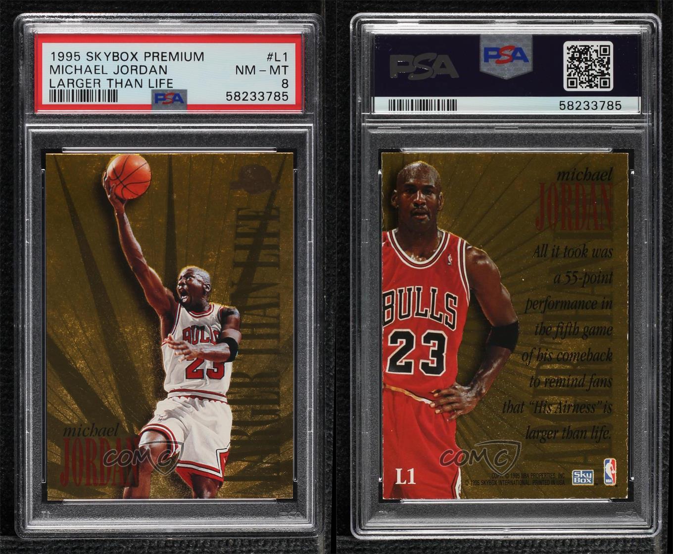 1995-96 Skybox Premium Larger than Life Michael Jordan #L1 PSA 8 HOF